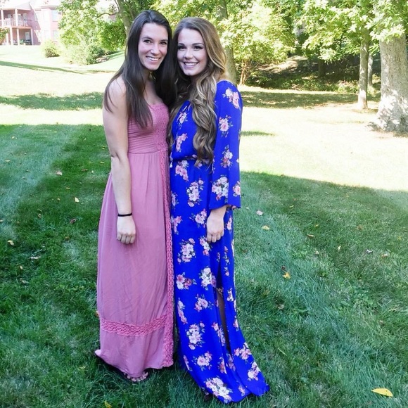 Pink Strapless HighLow Shorts Romper w/ long skirt - Picture 4 of 5